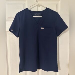 Figs Women's Catarina Short Sleeve Navy Scrub Top